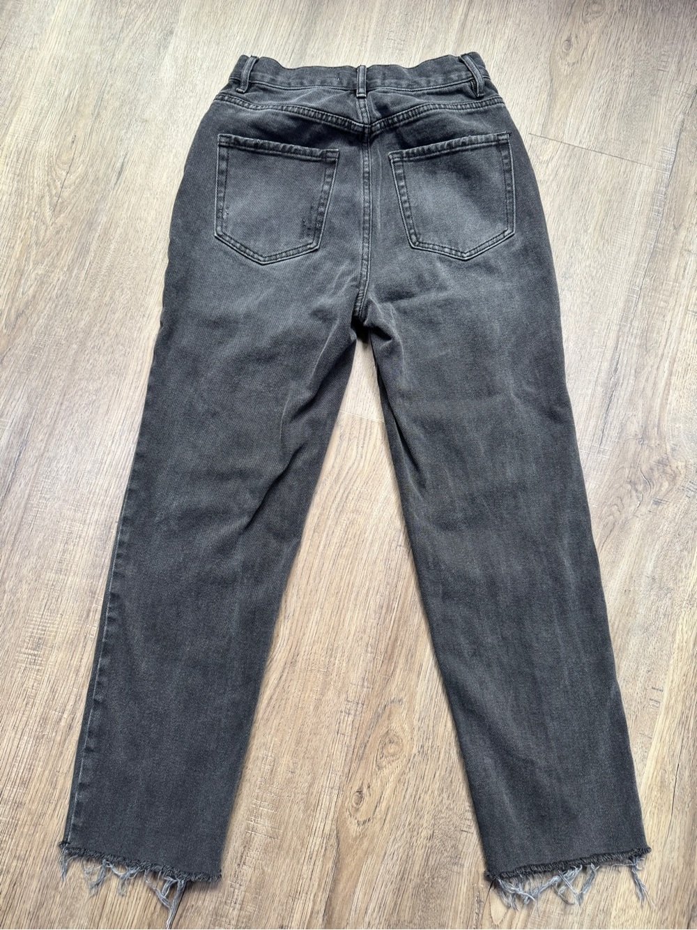 PACSUN Black Denim High Rise Straight Jeans - Distressed - Size 24 - Picture 11 of 13